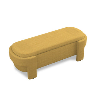 Linen Fabric Upholstered Bench