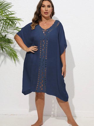 Chastity Crochet Trim V-Neck Beach Cover Up Dress