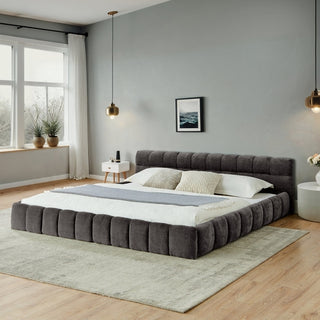 Crescent Valley Chenille Upholstered Platform Bed