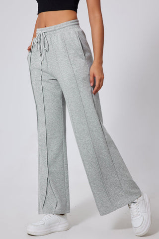 High Waist Drawstring Wide Leg Sweatpants