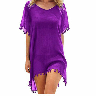 Chiffon & Tassel Cover Up