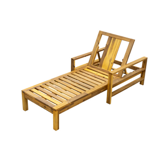 Acacia Wood Outdoor Lounge Chair