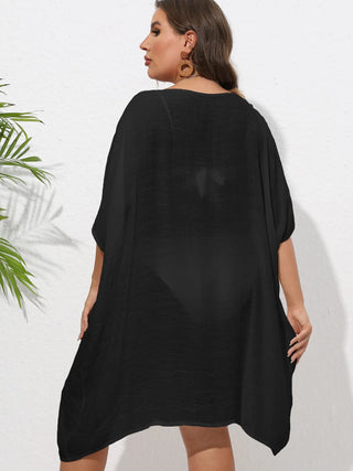 Chastity Crochet Trim V-Neck Beach Cover Up Dress