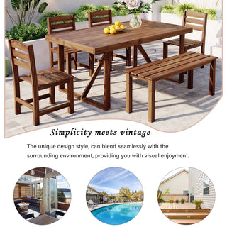 Acacia Wood Outdoor Table and Chair Set