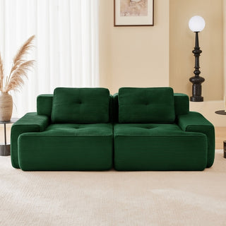 Agassiz Modular Corduroy Sectional Sofa - Emerald
