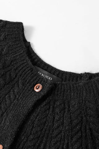 Textured Knit Button-Up Cardigan