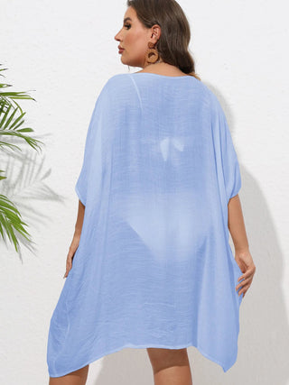 Chastity Crochet Trim V-Neck Beach Cover Up Dress