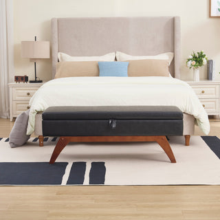 Teddy Wool Fabric Storage Footstool