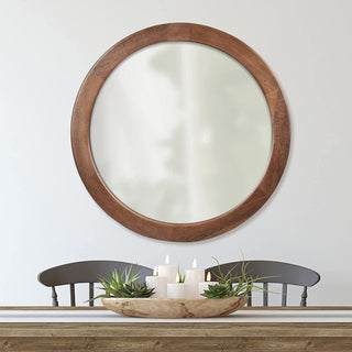 Cowichan Walnut Round Wall Mirror