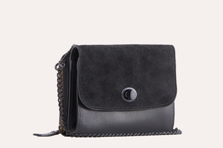 Encinitas Leather & Suede Crossbody in Black – view 3