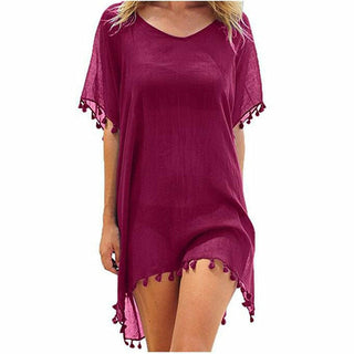 Chiffon & Tassel Cover Up