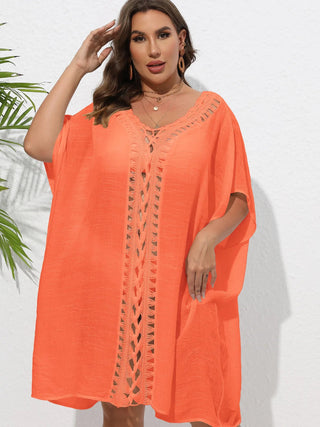 Chastity Crochet Trim V-Neck Beach Cover Up Dress