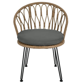 3-Piece Outdoor Rattan Patio Set with Cushions