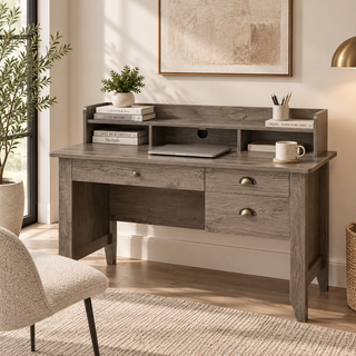 Horston Office Desk with Storage Hutch