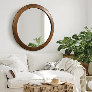 Cowichan Walnut Round Wall Mirror