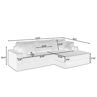 Ribbed Modular Compressed Sectional Sofa