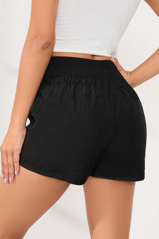 Elastic High Waist Side Pocket Short