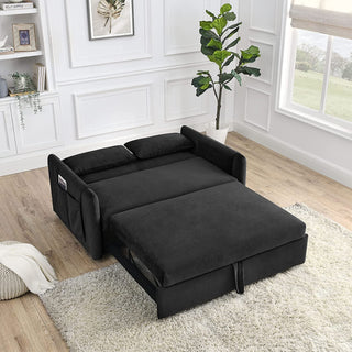 Adjustable Velvet Sleeper Loveseat and Pull-Out Bed