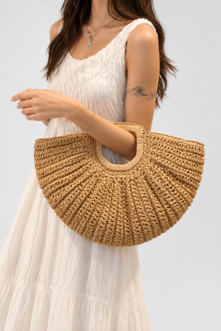Half Moon Basket Beach Bag