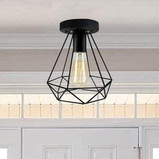 Wire Cage Ceiling Flush Light