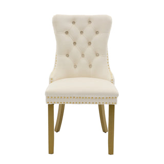 Modern Tufted Solid Wood Dining Chair Set of 2