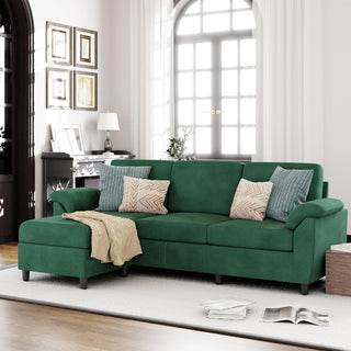 Linen Sectional Sofa with Pillows