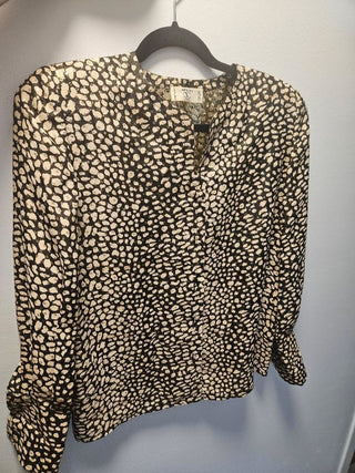 Valentino Miss V Vintage Metallic Silk Animal Print Blouse, pre-loved – view 2