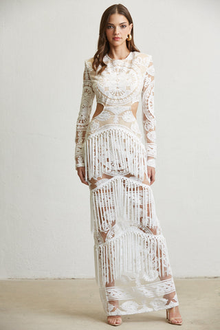 Kaslo Embroidered Fringe Dress