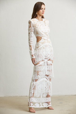 Kaslo Embroidered Fringe Dress