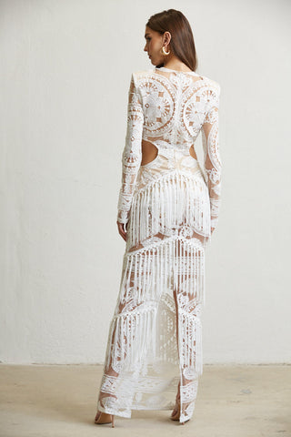 Kaslo Embroidered Fringe Dress