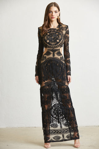 Kaslo Embroidered Fringe Dress