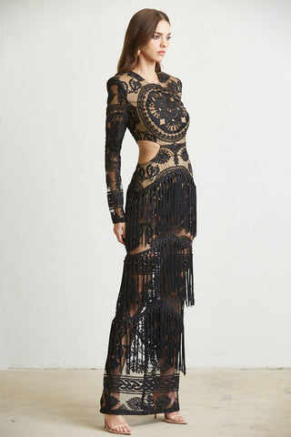 Kaslo Embroidered Fringe Dress
