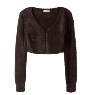 Oak + Fort Cropped Fuzzy Cardigan