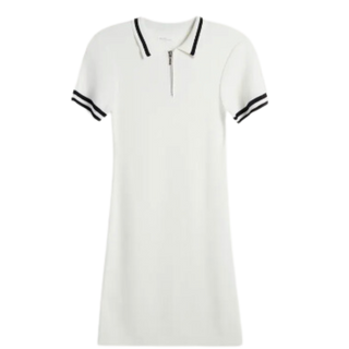 Oak + Fort Knit Collared Short Sleeve Mini Dress