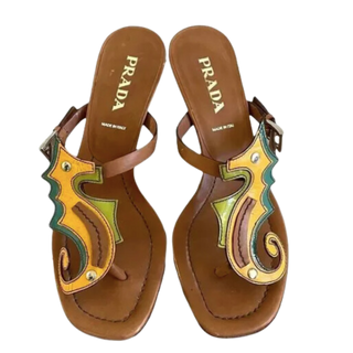 Prada Leather Seahorse Sandals