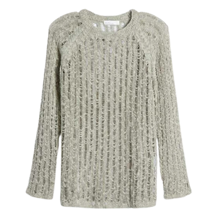 Oak + Fort Sheer Knit Longsleeve Sweater