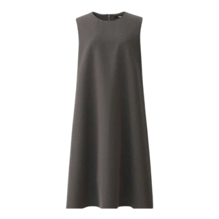 Uniqlo Crewneck Sleeveless Cotton Shift Midi Dress