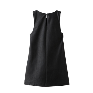 ZARA Faux Leather Sleeveless V-Neck Dress