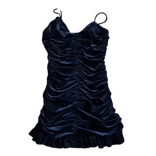 Zara Velvet Ruched Mini Dress