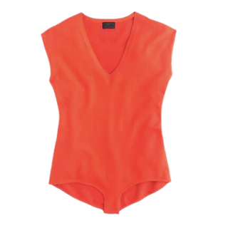 J. Crew Cashmere Short Sleeve V Neck Bodysuit