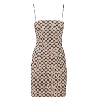 MISBHV Beige Monogram Mini Dress