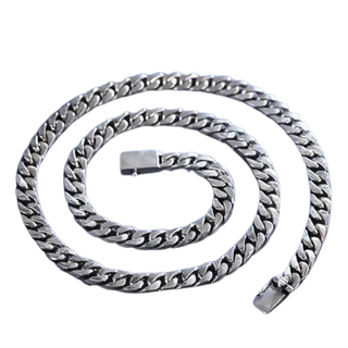 S925 Sterling Silver 7MM Cuban Link Miami Necklace