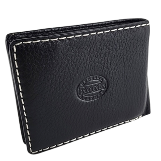 Roots Slim Bifold Pebbled Leather Wallet