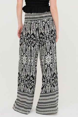 Port Moody Smocked Waist Floral Pants