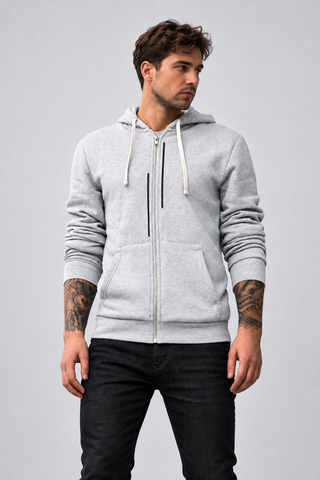 Offbeat Stripe Zip-Up Hoodie
