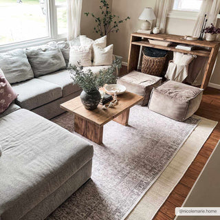 Low-Pile Neutral Area Rug