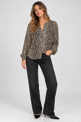 Valentino Miss V Vintage Metallic Silk Animal Print Blouse, pre-loved