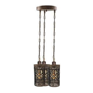 3-Head Barrel Cage Pendant Ceiling Light