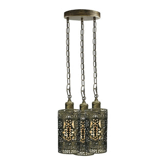 3-Head Barrel Cage Pendant Ceiling Light
