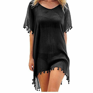 Chiffon & Tassel Cover Up